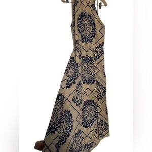 Chic One Shoulder Blue Patterned Dress